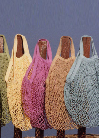 Filt French Market Net Bag - Brick Color- Medium size, Organic Cotton